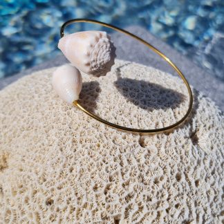 Jonc en acier inoxydable avec coquillage Conus