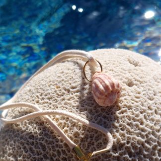 Collier Coquillage Rose Strié